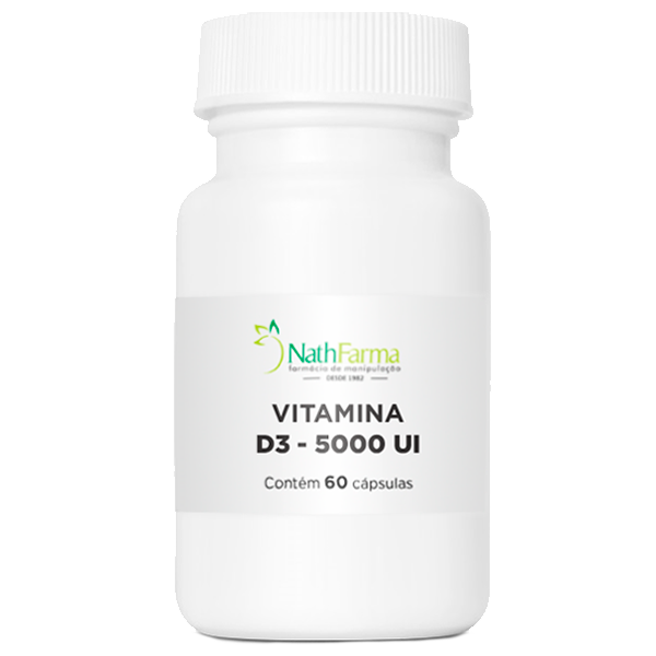 Vitamina D3 5000UI | Suplemento 60 Cápsulas | NathFarma