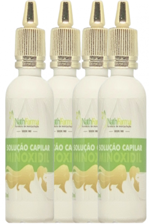 Kit 4 Minoxidil | NathFarma | Tratamento cabelo, barba, sobrancelha
